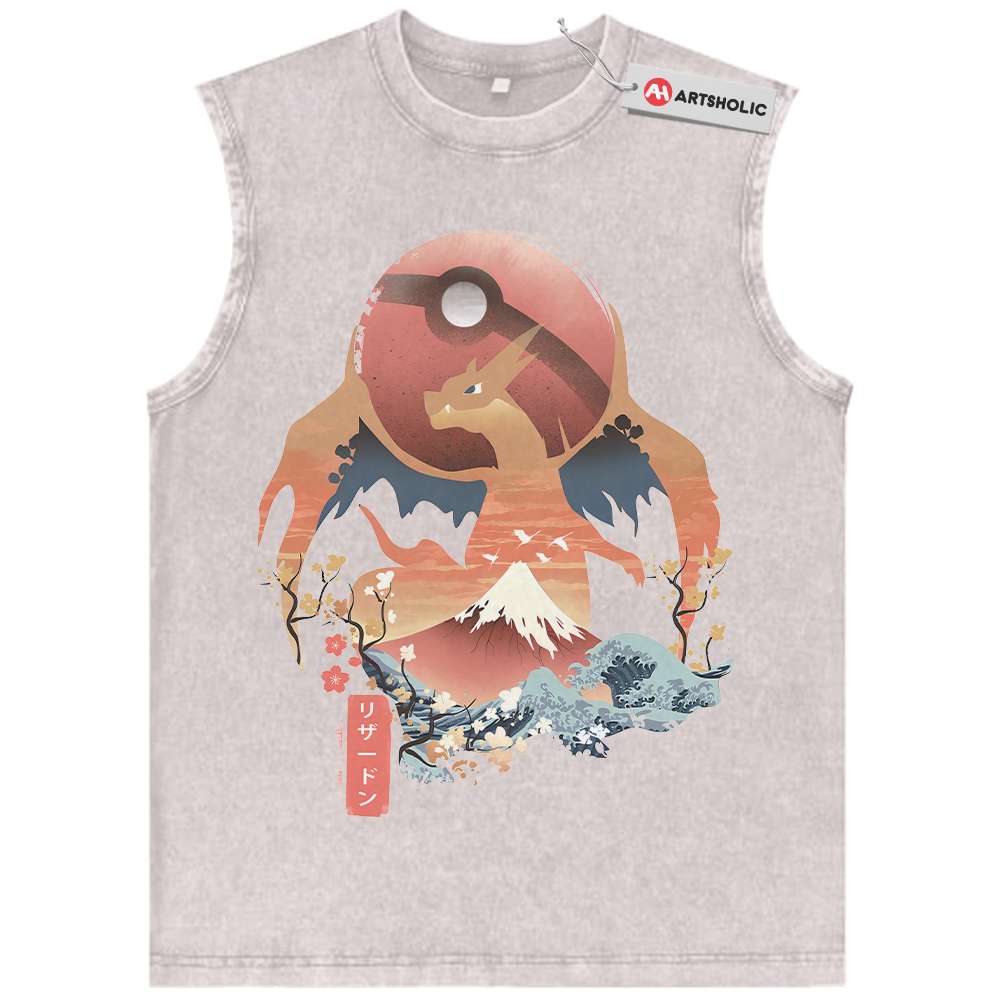 Alternative view of Charizard Tank Top, Pokemon Tank Top, Anime Tank Top, Vintage Tank Top