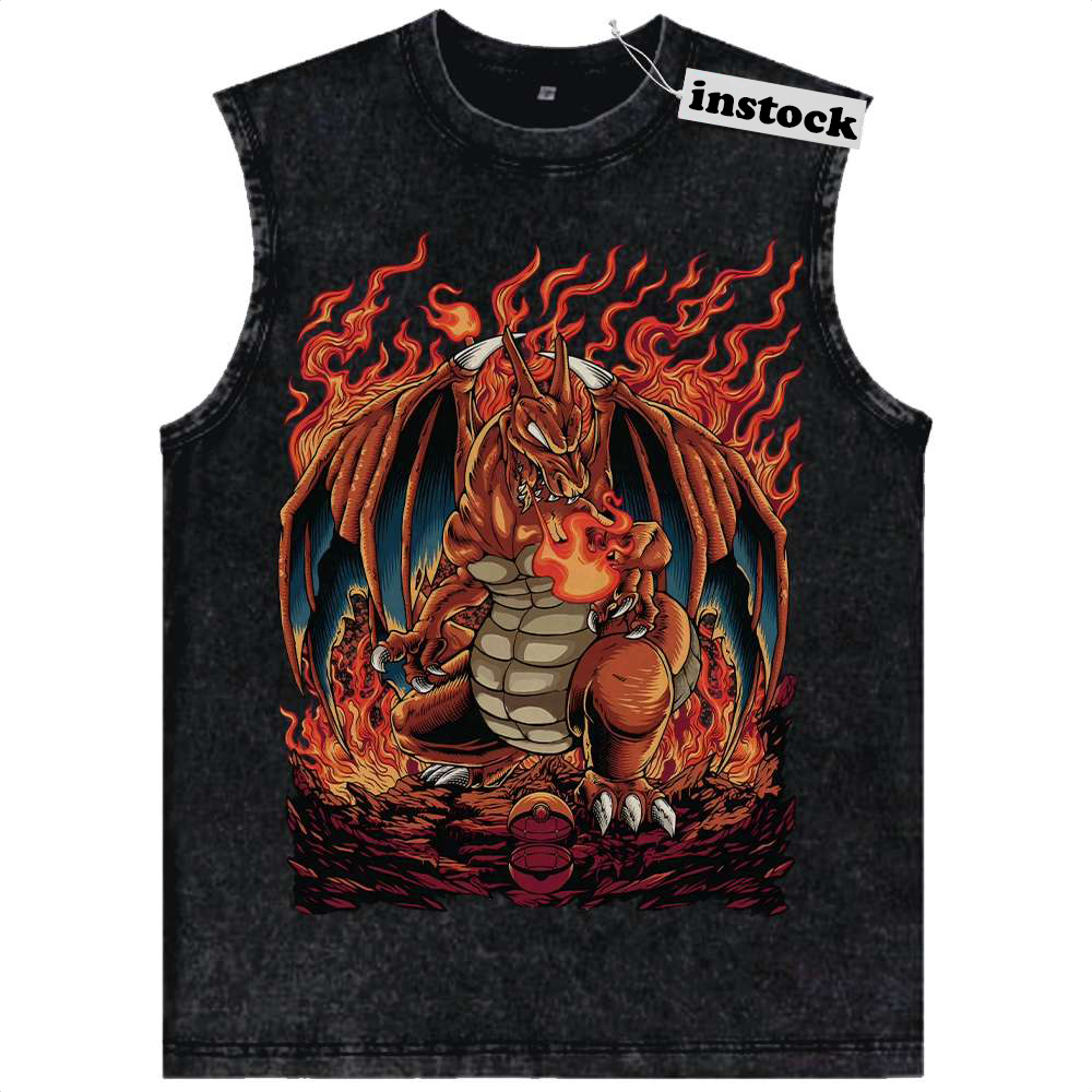 Charizard Tank Top, Pokemon Tank Top, Anime Tank Top, Vintage Tank Top