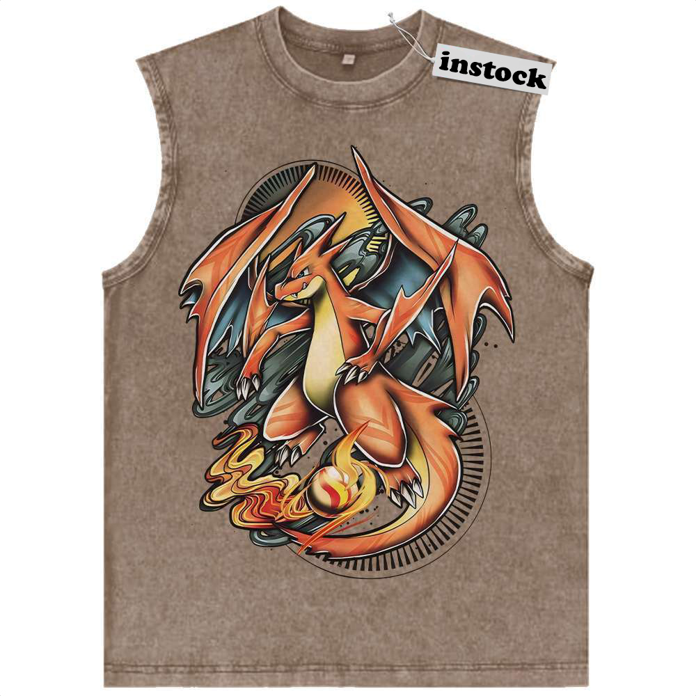 Charizard Tank Top, Pokemon Tank Top, nime Tank Top, Vintage Tank Top
