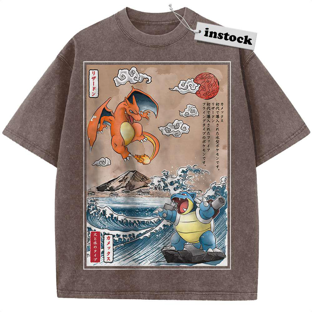 Charizard vs Blastoise Shirt, Pokemon shirt, Anime Shirt, Vintage T-Shirt
