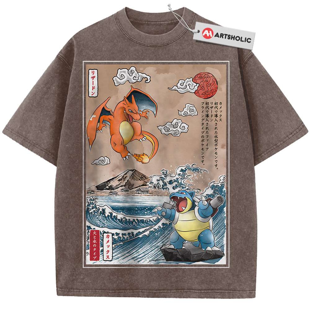 Charizard vs Blastoise Shirt, Pokemon shirt, Anime Shirt, Vintage T-Shirt