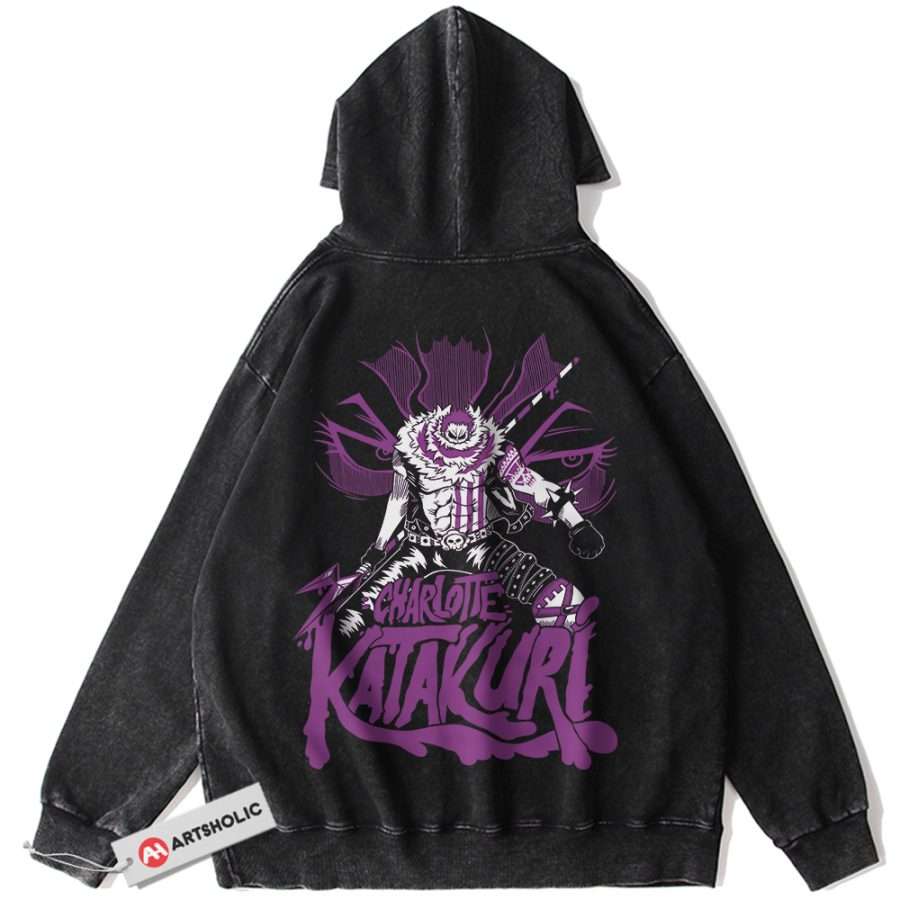 Alternative view of Charlotte Katakuri Hoodie, One Piece Hoodie, Anime Hoodie, Vintage Hoodie