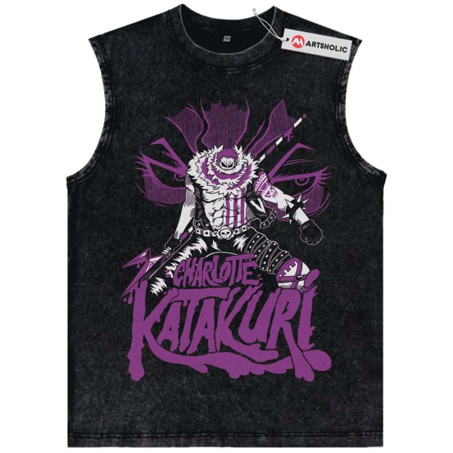 Alternative view of Charlotte Katakuri Tank Top, One Piece Tank Top, Anime Tank Top, Vintage Tank Top