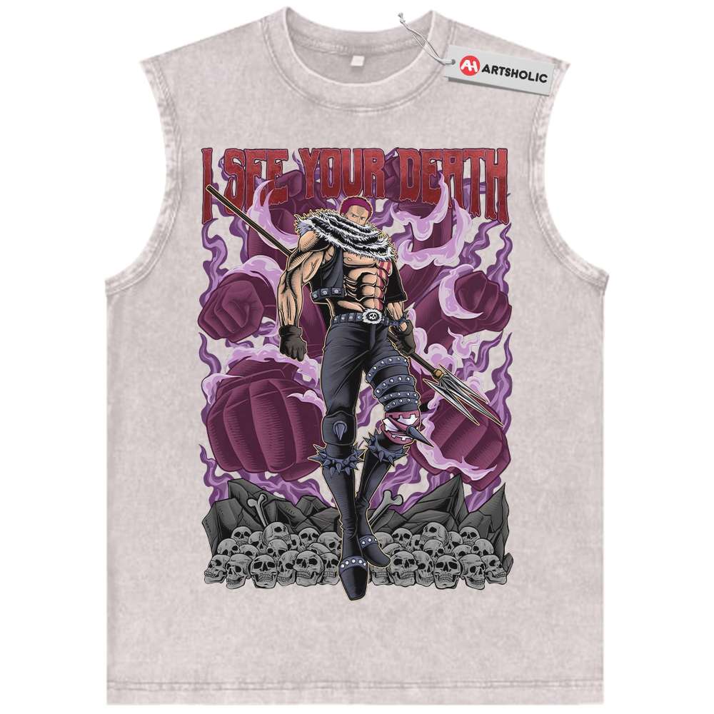 Alternative view of Charlotte Katakuri Tank Top, One Piece Tank Top, Anime Tank Top, Vintage Tank Top