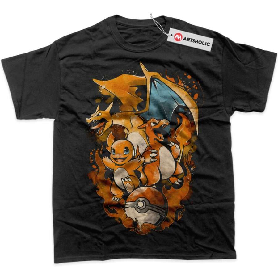 Alternative view of Charmander - Charmeleon - Charizard Shirt, Pokemon Shirt, Anime Shirt, Graphic Tee