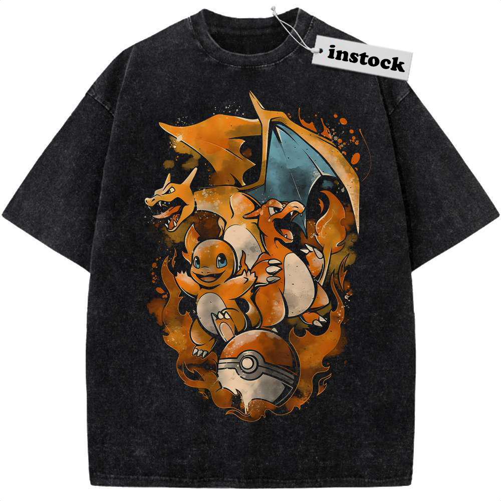 Charmander - Charmeleon - Charizard Shirt, Pokemon shirt, Anime Shirt, Vintage Tee