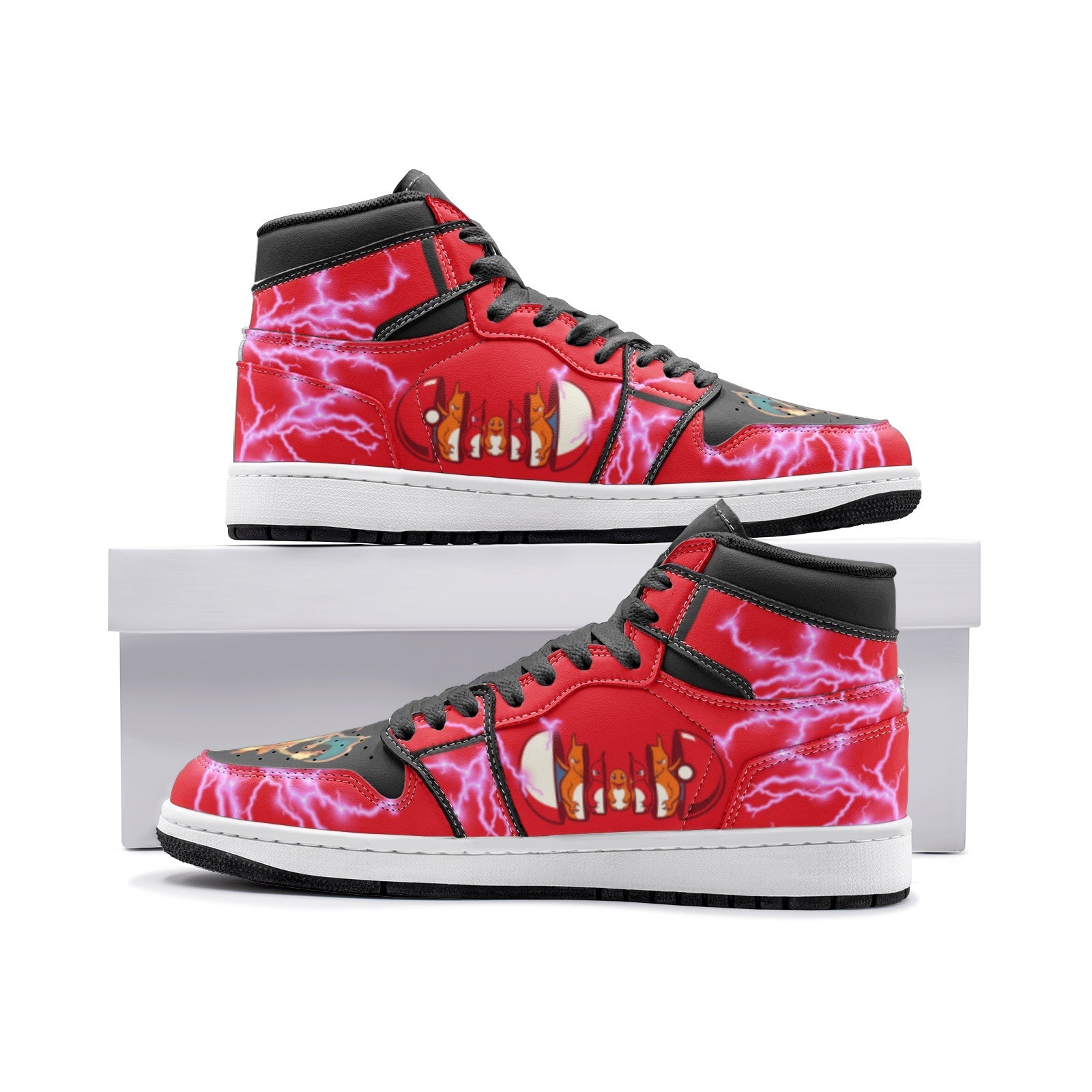 Charmander Evolution Pokemon Custom Sneaker Mid 1 Basketball Shoes - Otaku Hall