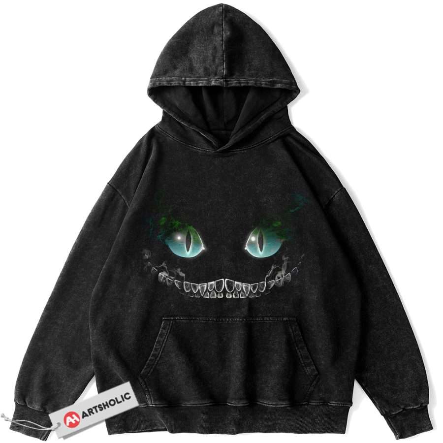 Alternative view of Cheshire Cat Hoodie, Alice's Adventures in Wonderland Hoodie, Animated Hoodie, Vintage Hoodie