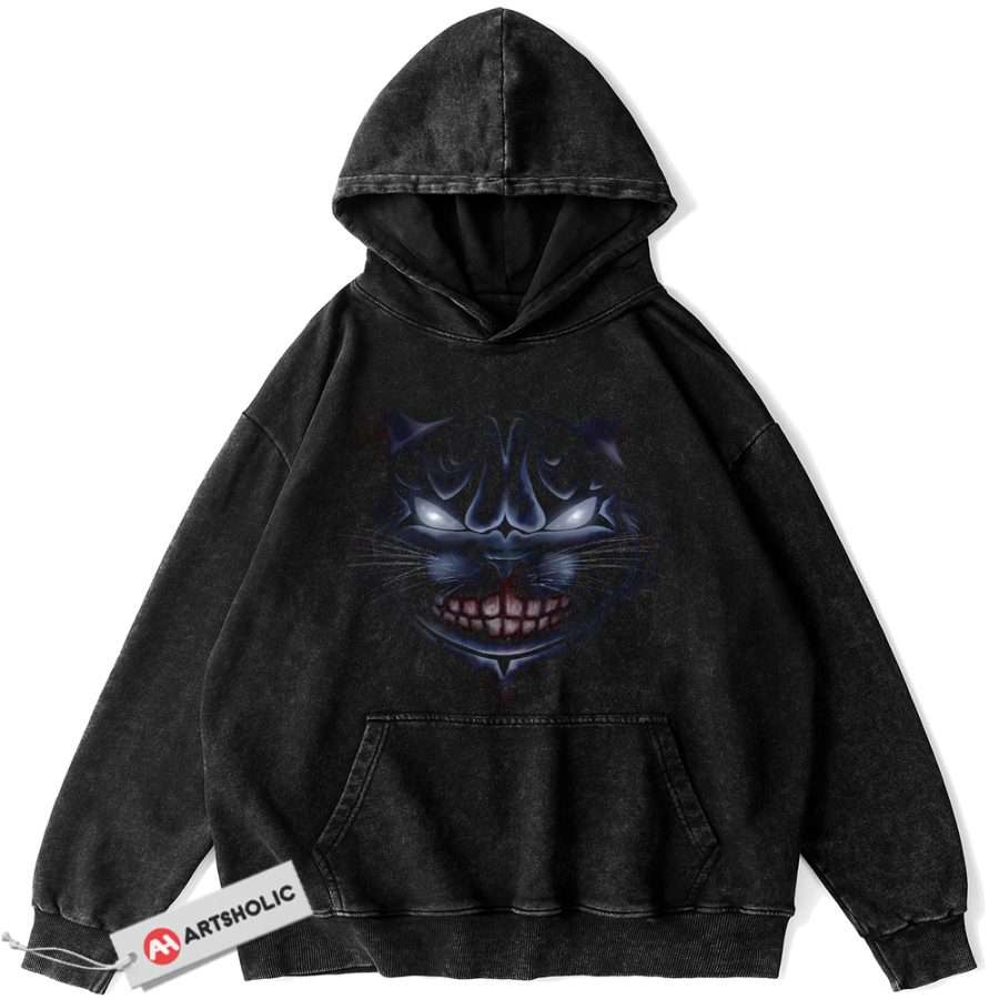 Alternative view of Cheshire Cat Hoodie, Alice's Adventures in Wonderland Hoodie, Animated Hoodie, Vintage Hoodie