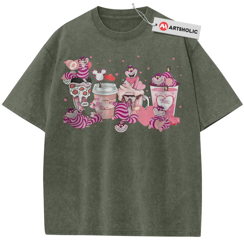 Alternative view of Cheshire Cat Shirt, Alice's Adventures in Wonderland Shirt, Valentine's Day Shirt, Animated Shirt, Vintage Tee