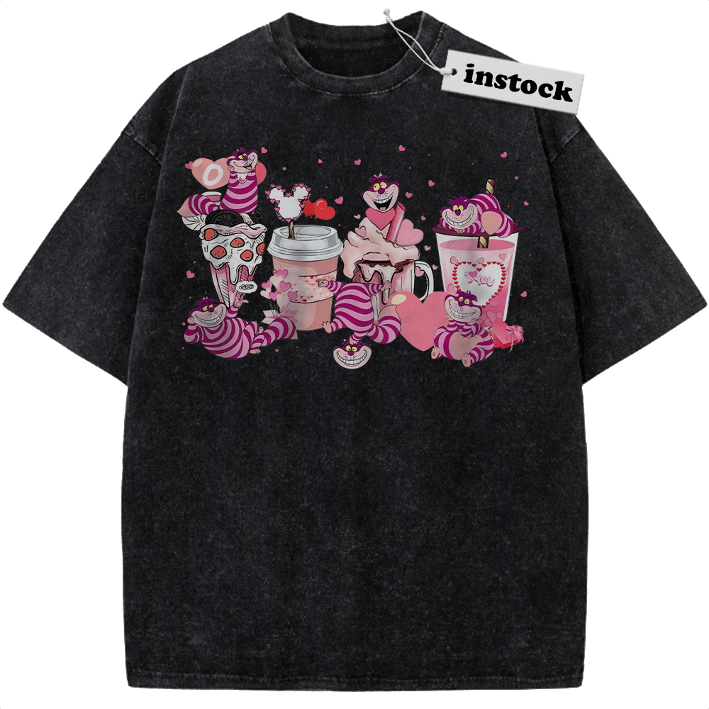 Cheshire Cat Shirt, Alice's Adventures in Wonderland Shirt, Valentine's Day Shirt, Animated Shirt, Vintage Tee