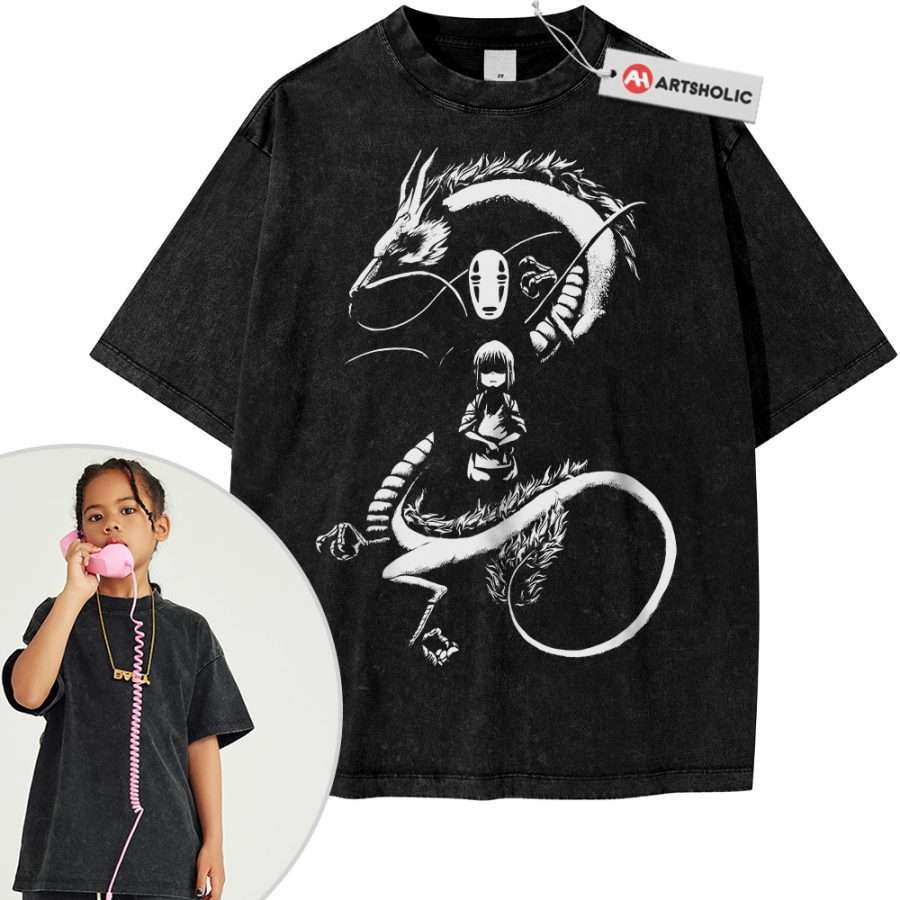 Alternative view of Chihiro and Haku Shirt For Kids, Spirited Away Shirt For Kids, Studio Ghibli Shirt For Kids, Anime Shirt For Kids, Vintage Tee For Kids