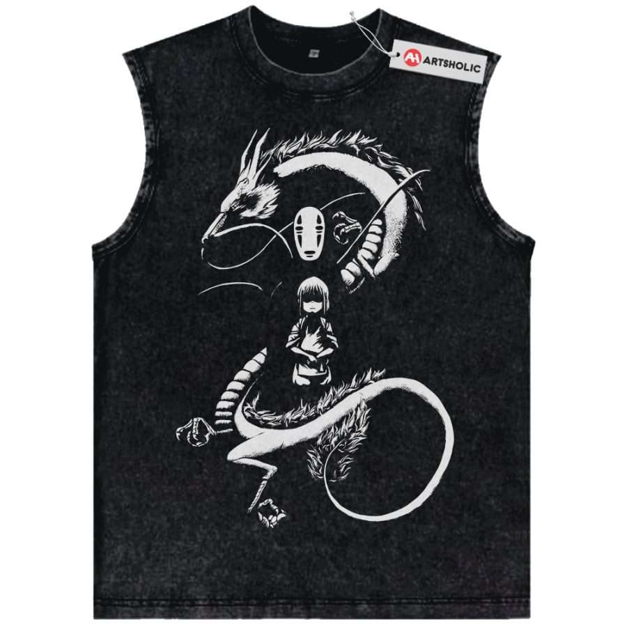 Alternative view of Chihiro and Haku Tank Top, Spirited Away Tank Top, Studio Ghibli Tank Top, Anime Tank Top, Vintage Tank Top