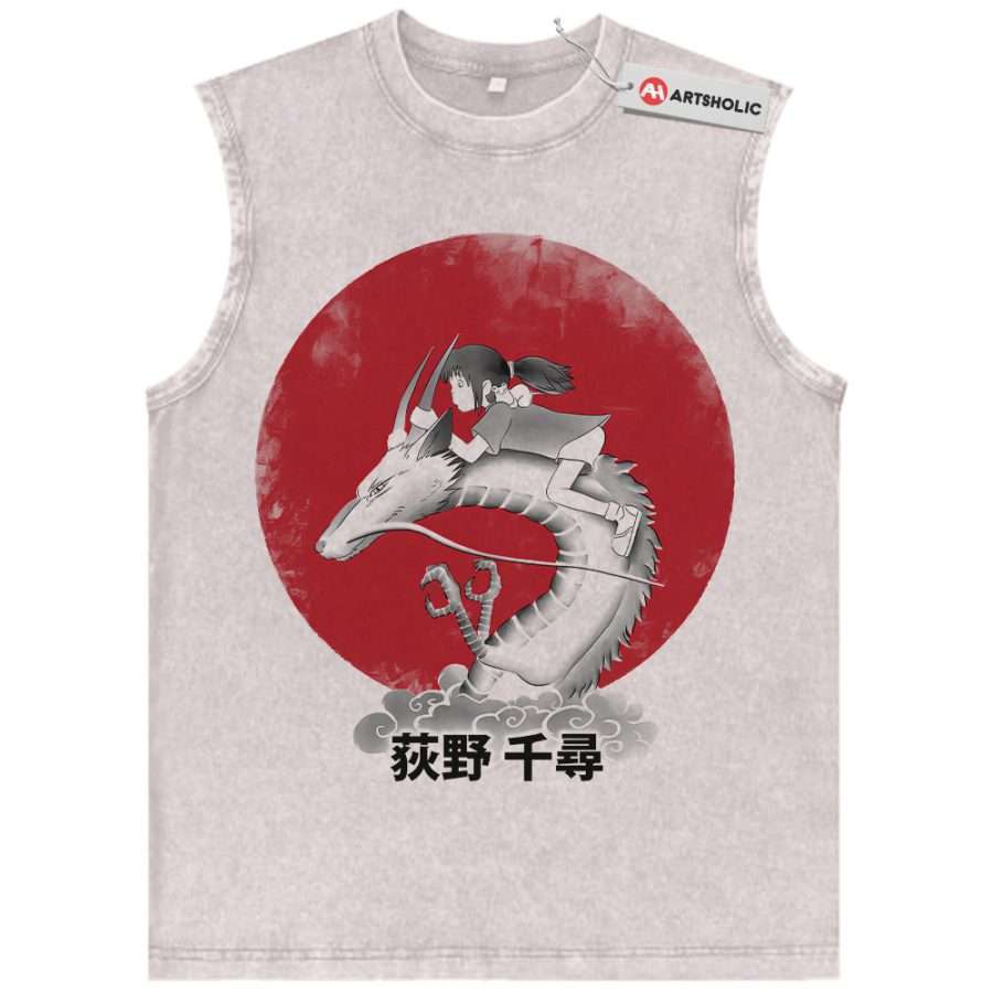 Alternative view of Chihiro and Haku Tank Top, Spirited Away Tank Top, Studio Ghibli Tank Top, Anime Tank Top, Vintage Tank Top