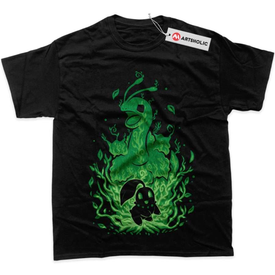 Alternative view of Chikorita Shirt, Meganium Shirt, Pokemon Shirt, Anime Shirt, Graphic Tee