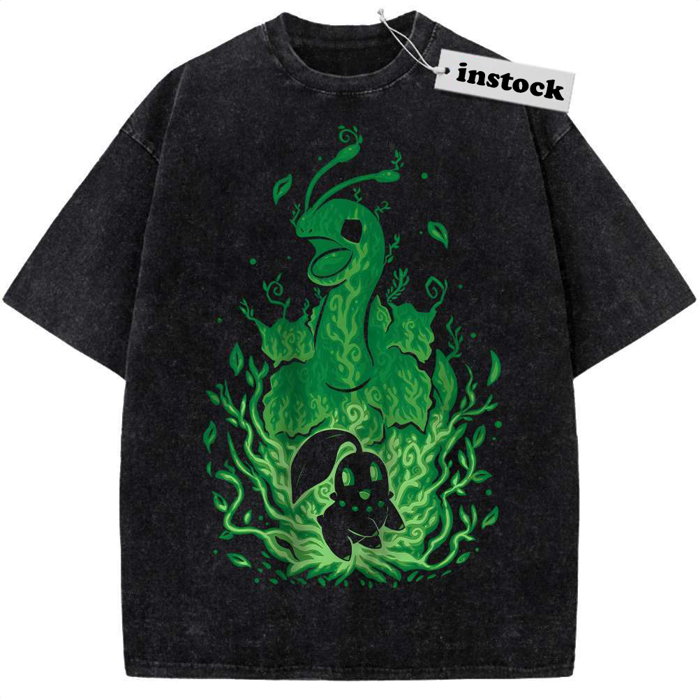 Chikorita Shirt, Meganium Shirt, Pokemon shirt, Anime Shirt, Vintage Tee