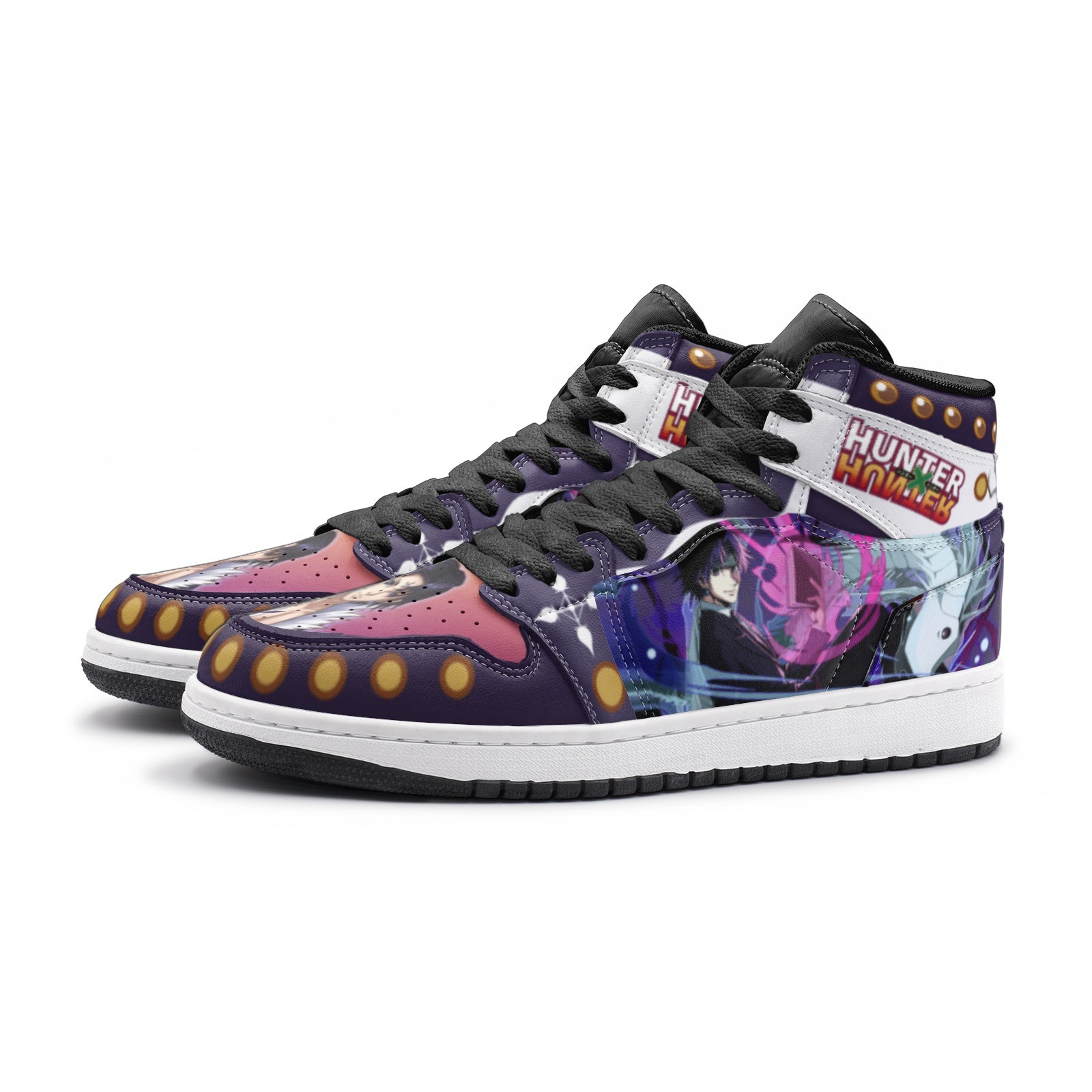 Alternative view of Chrollo Hunter V2 Custom Sneaker Mid 1 Basketball Shoes - Otaku Hall