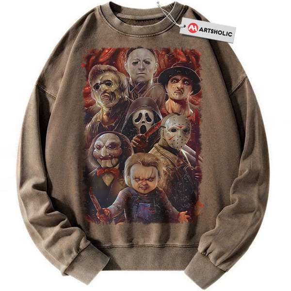 Alternative view of Chucky sweatshirt, Freddy Krueger sweatshirt, Jason Voorhees sweatshirt, Horror sweatshirt, Halloween sweatshirt, Vintage Sweater