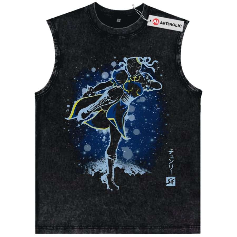 Alternative view of Chun Li Tank Top, Street Fighter Tank Top, Game Tank Top, Vintage Tank Top