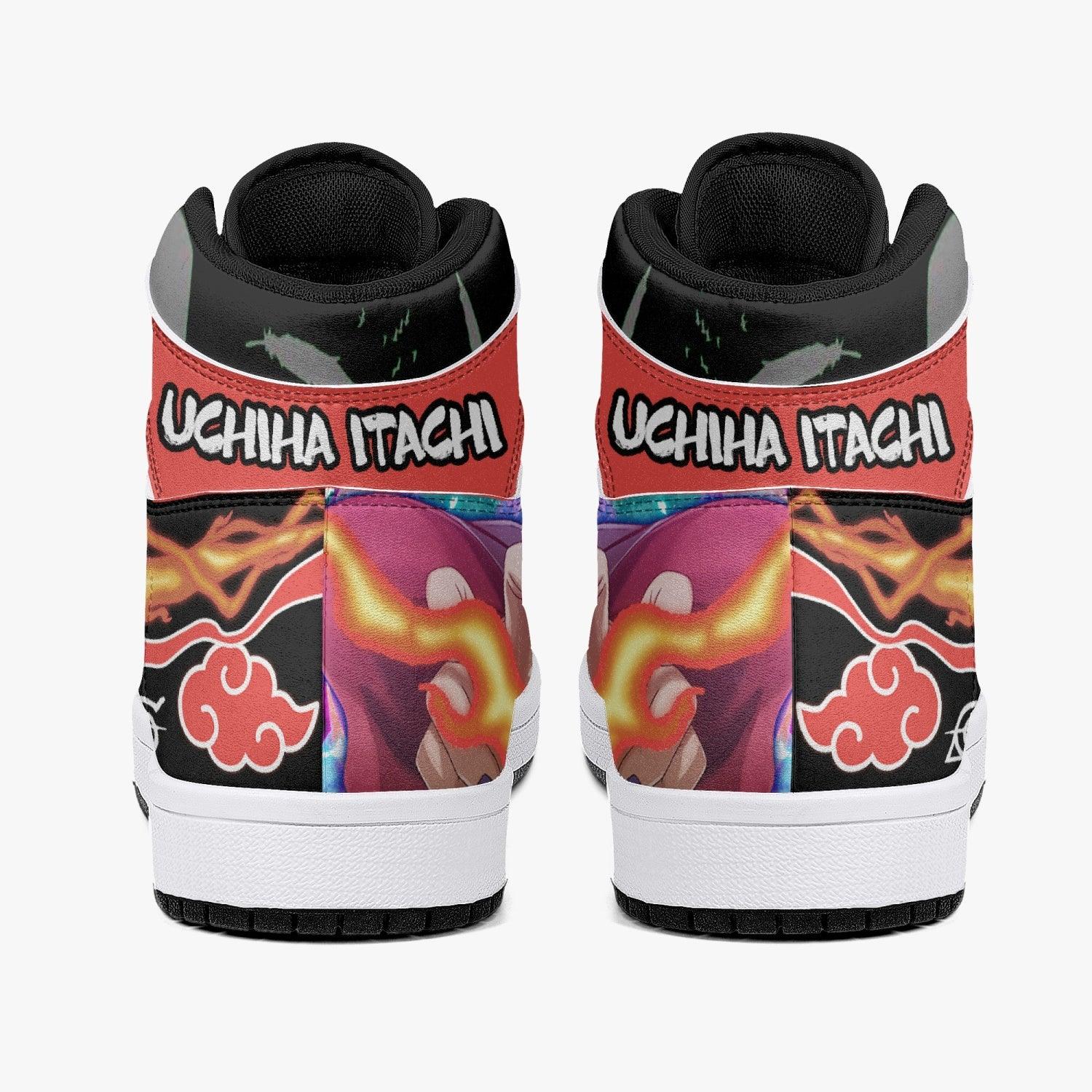 Alternative view of Clan Itachi Red Cloud Ninja Shippuden Custom Sneaker Mid 1 Basketball Shoes - Otaku Hall