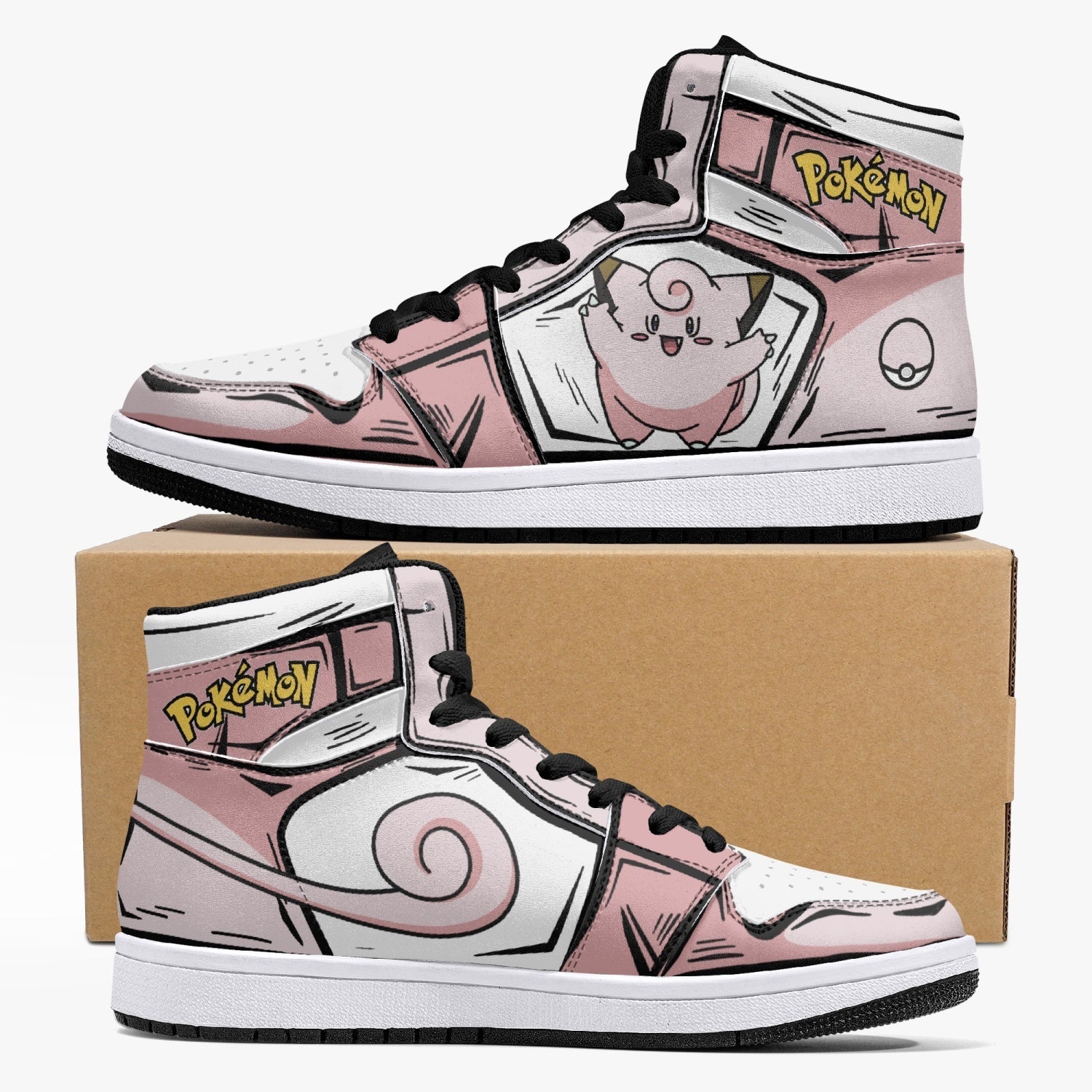 Clefairy Pokemon Custom Sneaker Mid 1 Basketball Shoes - Otaku Hall