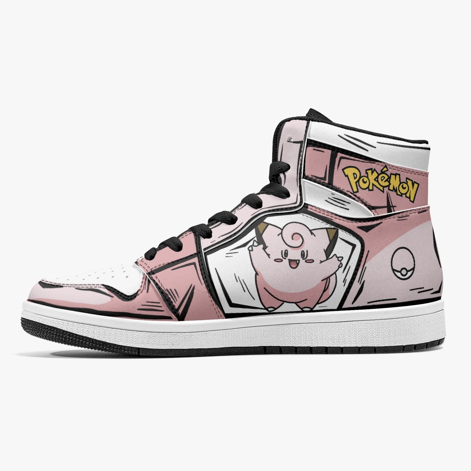 Alternative view of Clefairy Pokemon Custom Sneaker Mid 1 Basketball Shoes - Otaku Hall