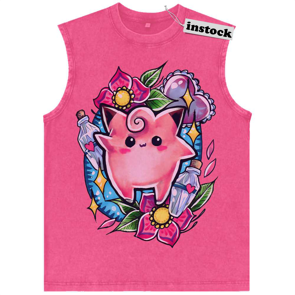 Clefairy Tank Top, Pokemon Tank Top, Anime Tank Top, Vintage Tank Top