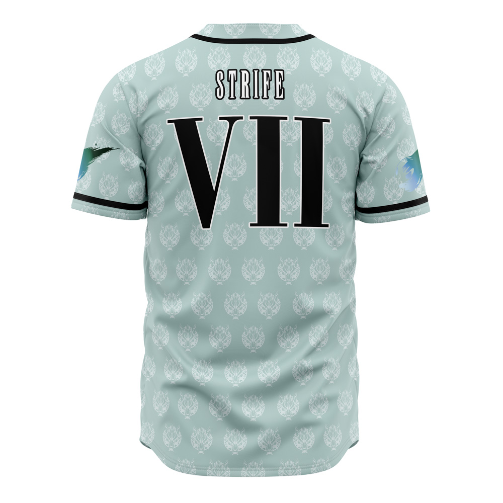 Alternative view of Cloud Strife Final Fantasy 7 Custom Baseball Jersey - Otaku Hall