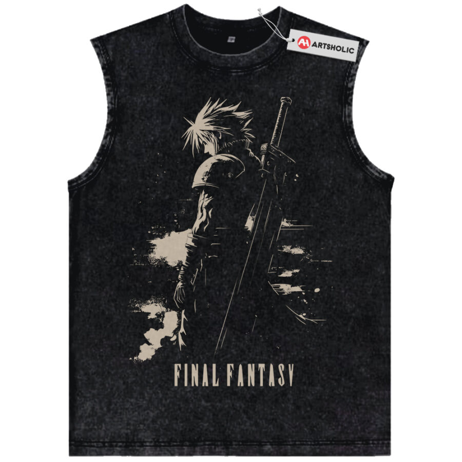 Alternative view of Cloud Strife Tank Top, Final Fantasy Tank Top, Game Tank Top, Vintage Tank Top
