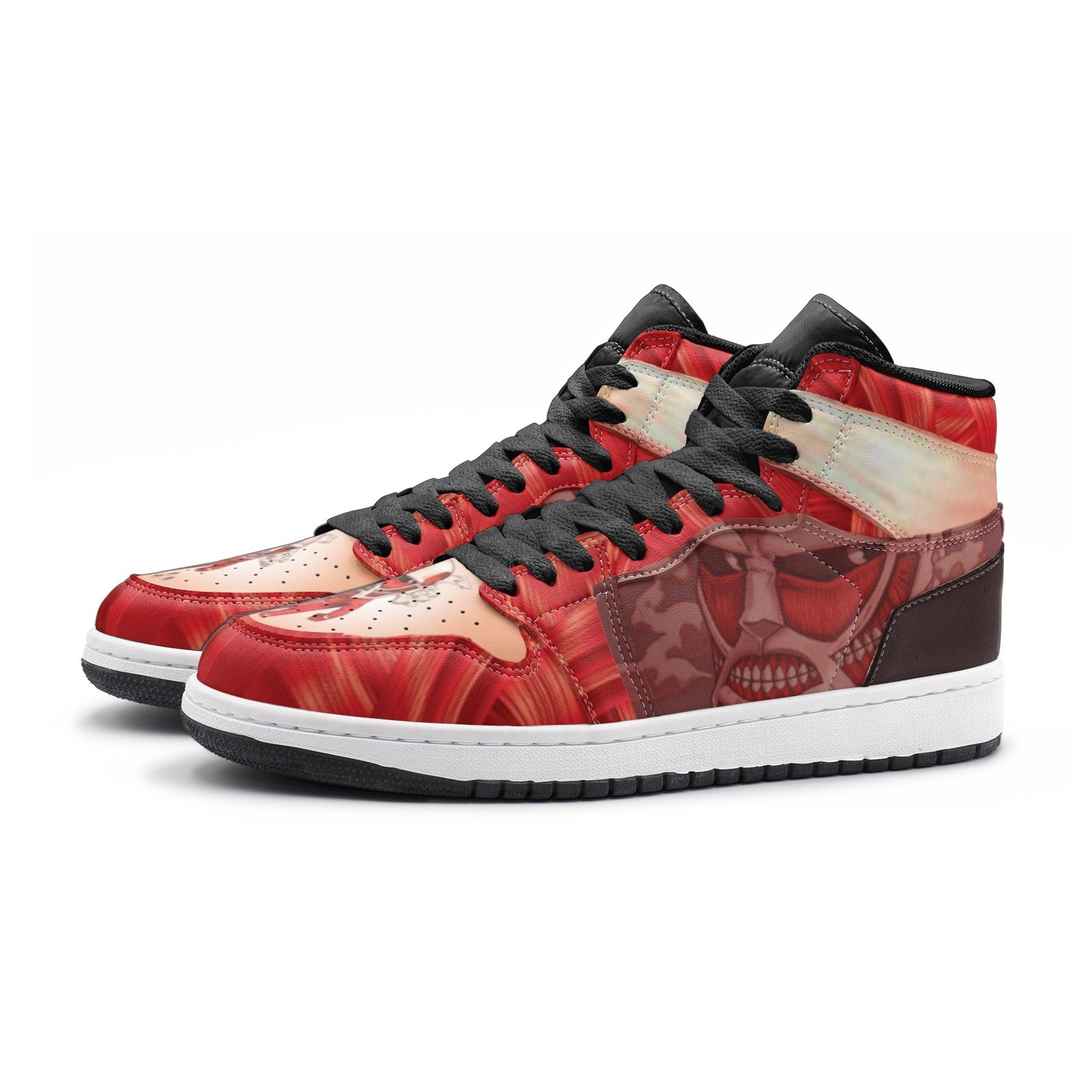 Alternative view of Colossal Titan Shingeki no Kyojin Custom Sneaker Mid 1 Basketball Shoes - Otaku Hall