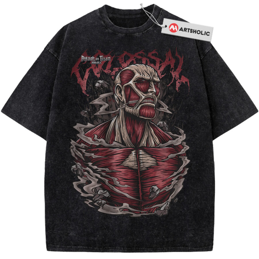 Alternative view of Colossal Titan Shirt, Attack On Titan, AOT Shirt, Anime Shirt, Vintage T-Shirt