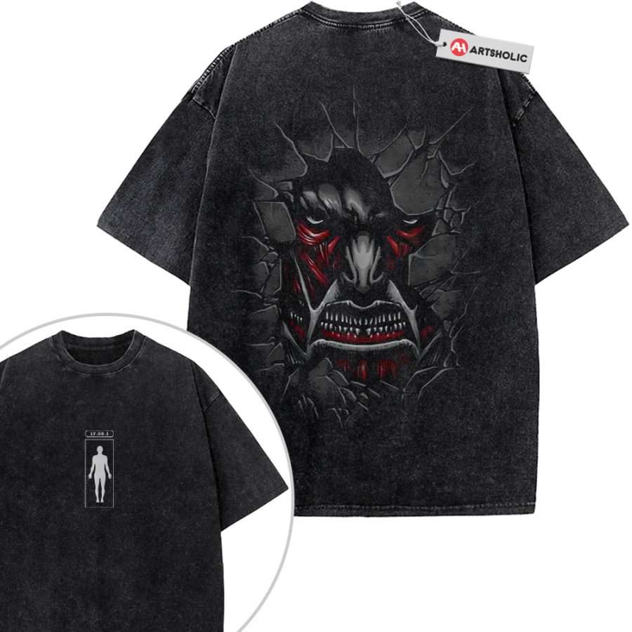Alternative view of Colossal Titan Shirt, Attack on Titan Shirt, AOT Shirt, Anime Shirt, Vintage T-Shirt 2-Sided