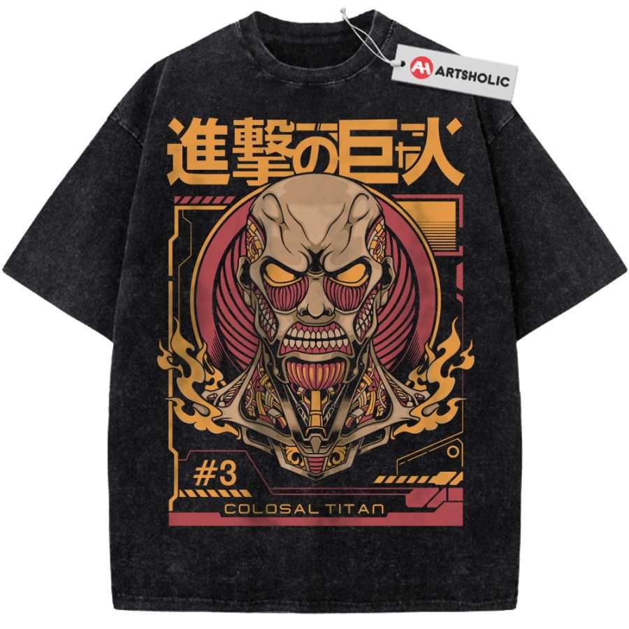 Alternative view of Colossal Titan Shirt, Attack On Titan Shirt, AOT Shirt, Anime Shirt, Vintage T-Shirt