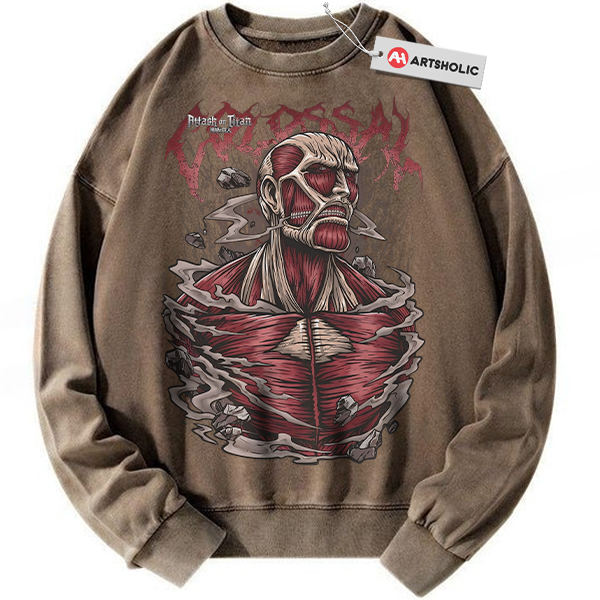 Alternative view of Colossal Titan Sweatshirt, Attack On Titan, AOT Sweatshirt, Anime Sweatshirt, Vintage Sweatshirt