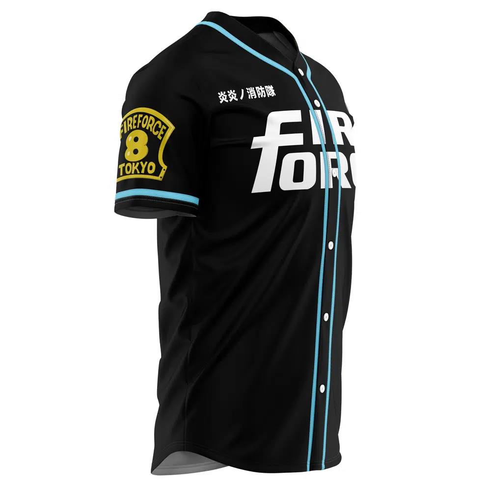 Alternative view of Company 8 Fire Force Custom Baseball Jersey - Otaku Hall