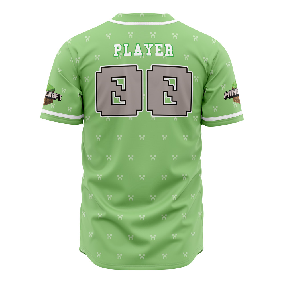Alternative view of Cool Minecraft Custom Baseball Jersey - Otaku Hall
