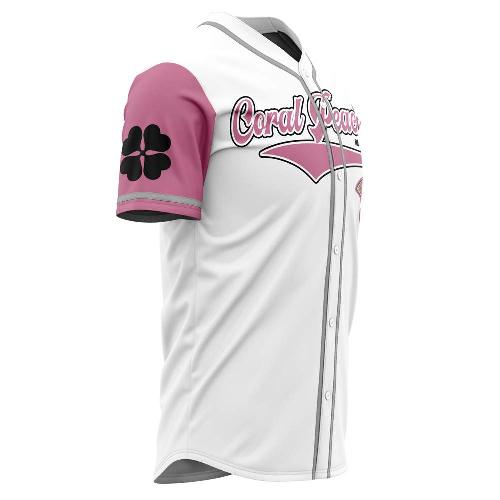 Alternative view of Coral Peacocks Black Clover Baseball Jersey