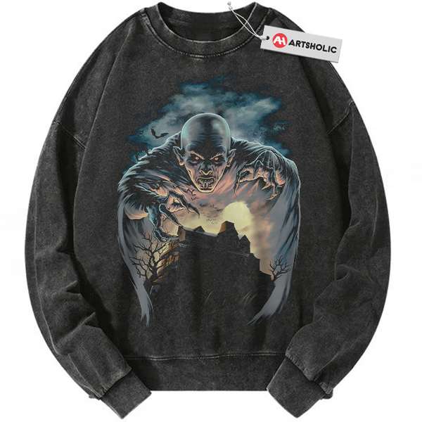 Alternative view of Count Orlok Sweatshirt, Nosferatu Sweatshirt, Halloween Sweatshirt, Horror Sweatshirt, Vintage Sweater