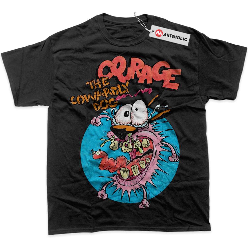 Alternative view of Courage the Cowardly Dog Shirt, Animated Shirt, Graphic Tee