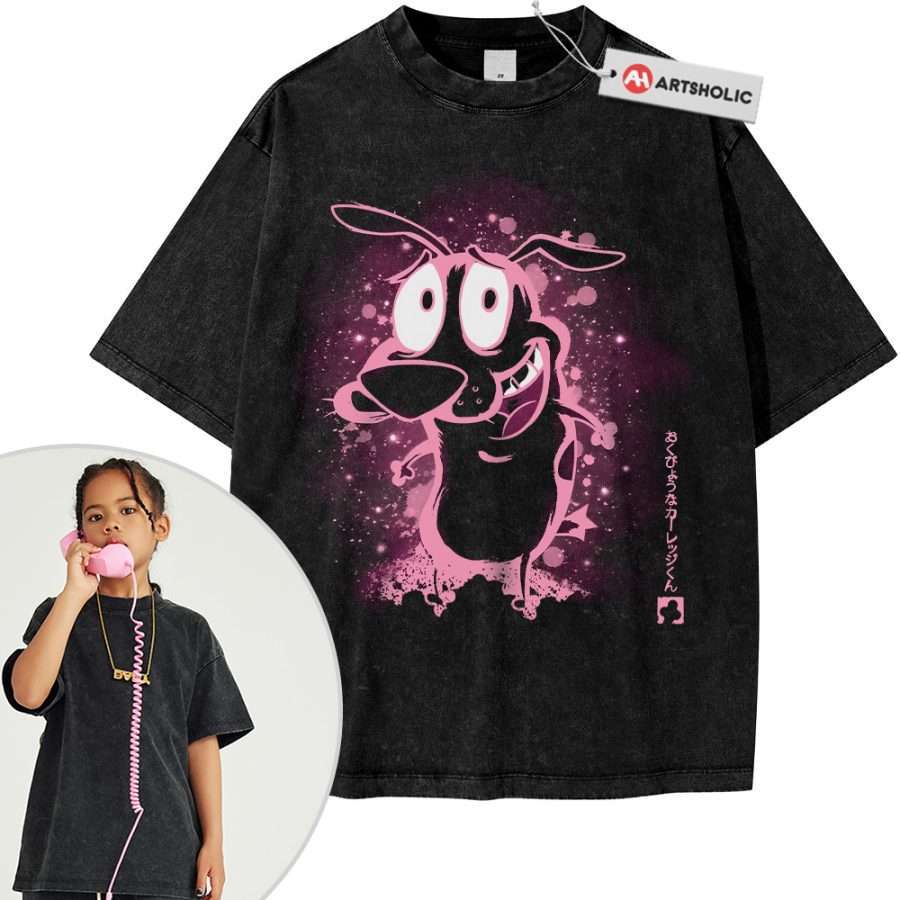 Alternative view of Courage the Cowardly Dog Shirt For Kids, Animated Shirt For Kids, Vintage Tee For Kids