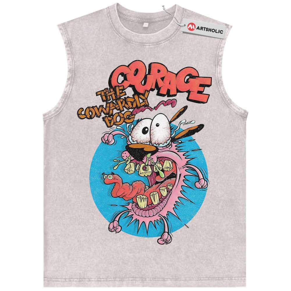 Alternative view of Courage the Cowardly Dog Tank Top, Animated Tank Top, Vintage Tank Top