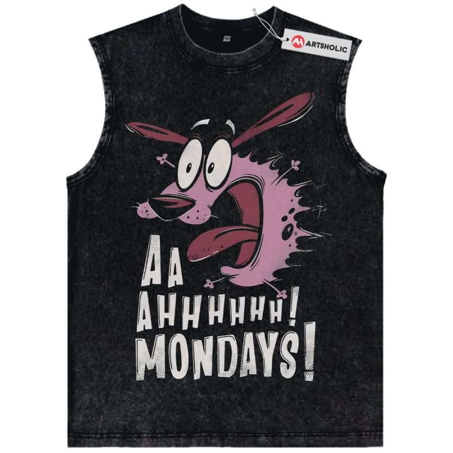 Alternative view of Courage the Cowardly Dog Tank Top, Animated Tank Top, Vintage Tank Top