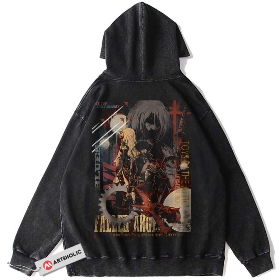 Alternative view of Cowboy Bebop Hoodie, Anime Hoodie, Vintage Hoodie