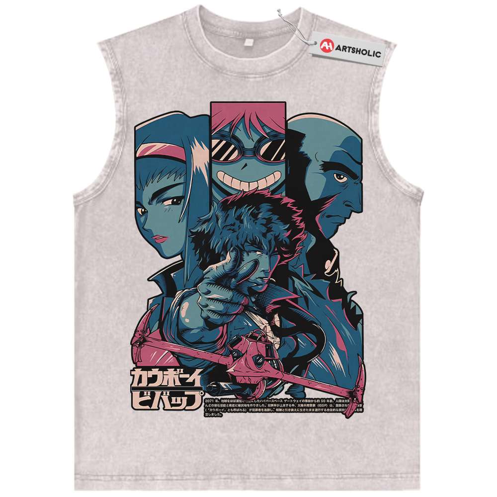 Alternative view of Cowboy Bebop Tank Top, Anime Tank Top, Vintage Tank Top