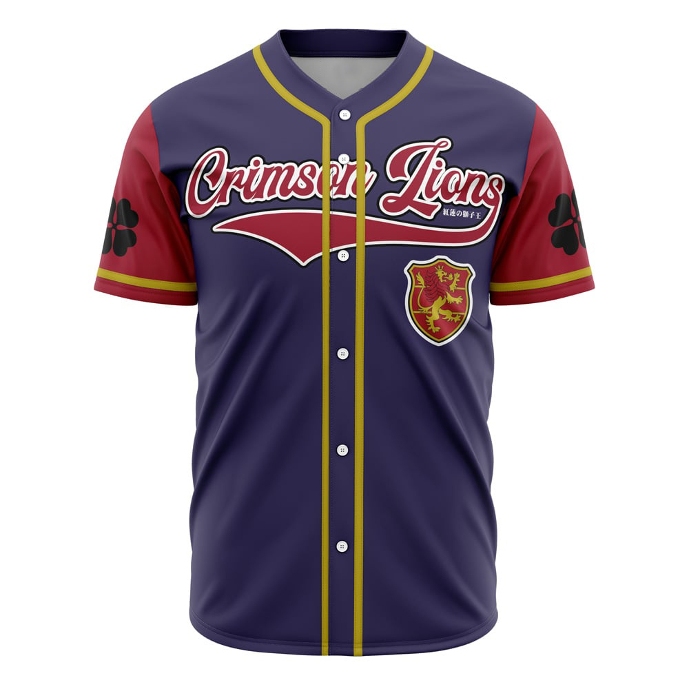 Crimson Lions Black Clover Custom Baseball Jersey - Otaku Hall