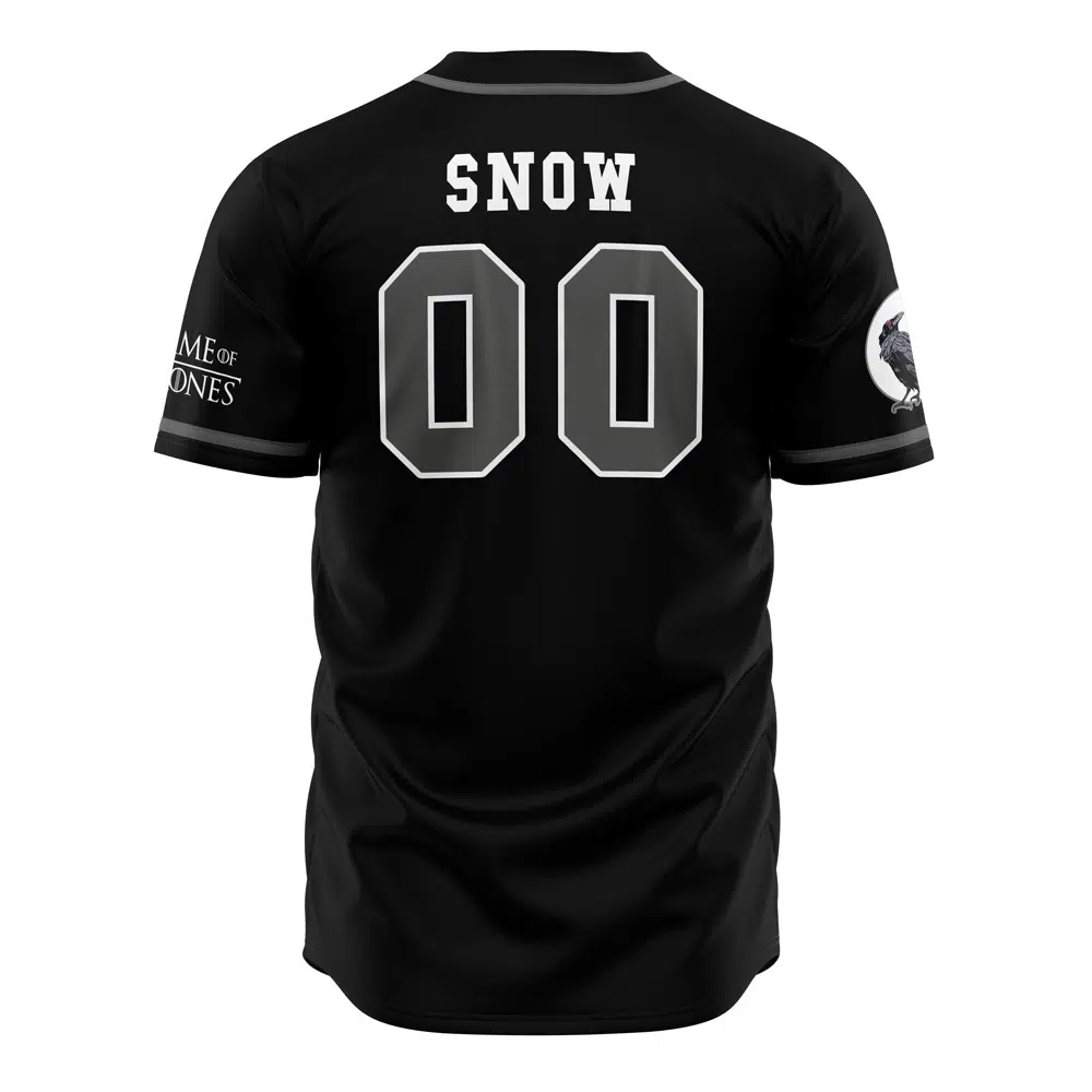 Alternative view of Crows of Castle Black Snow Game of Thrones Baseball Jersey