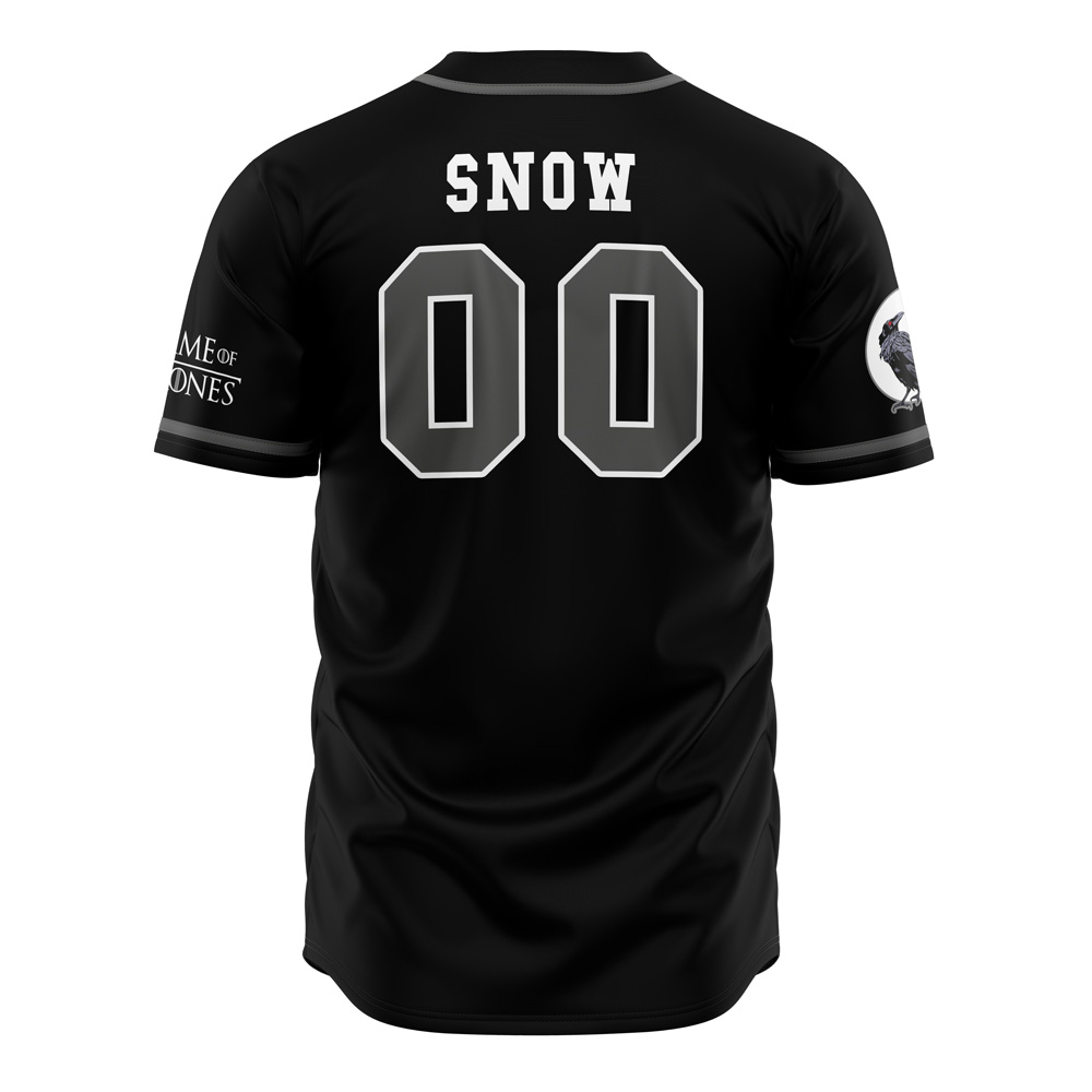 Alternative view of Crows of Castle Black Snow Game of Thrones Custom Baseball Jersey - Otaku Hall