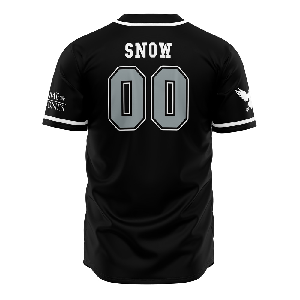 Alternative view of Crows Snow Game of Thrones Custom Baseball Jersey - Otaku Hall