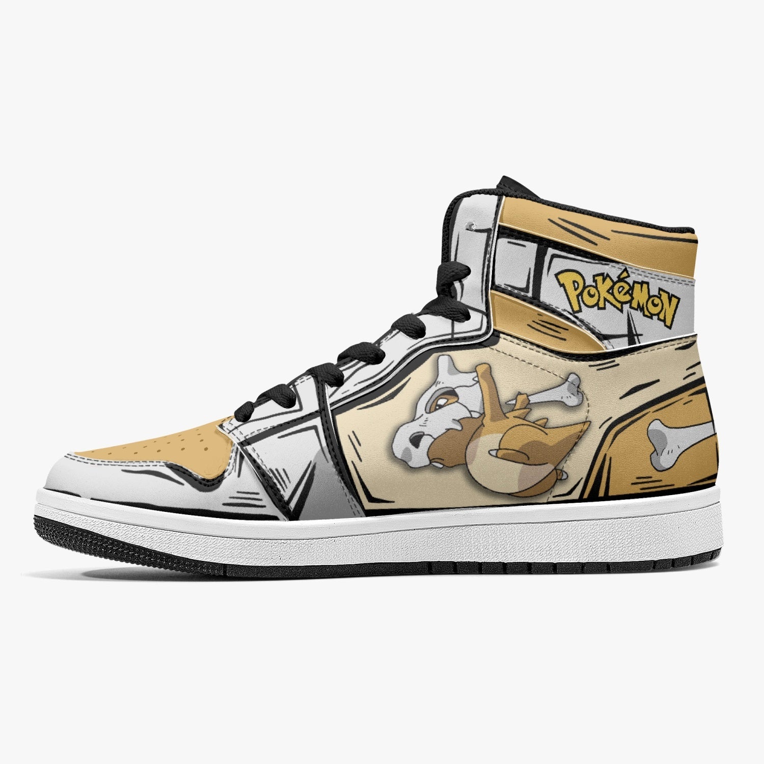 Alternative view of Cubone Pokemon Custom Sneaker Mid 1 Basketball Shoes - Otaku Hall