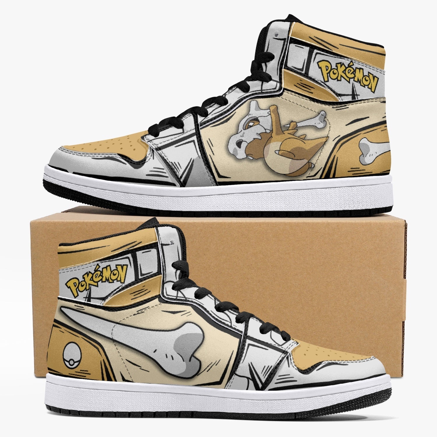 Cubone Pokemon Custom Sneaker Mid 1 Basketball Shoes - Otaku Hall